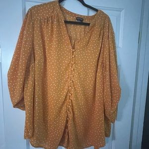 3/4 length sleeve Torrid polka dot blouse!